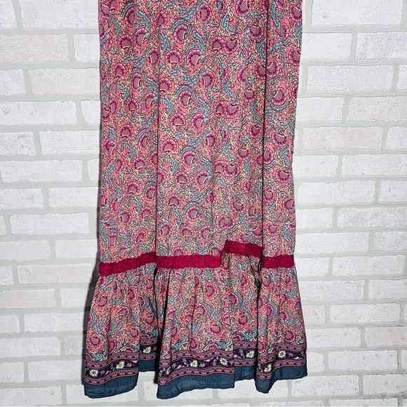 Anthropologie Boemo Paisley Maxi Boho Dress Size M - Picture 6 of 10